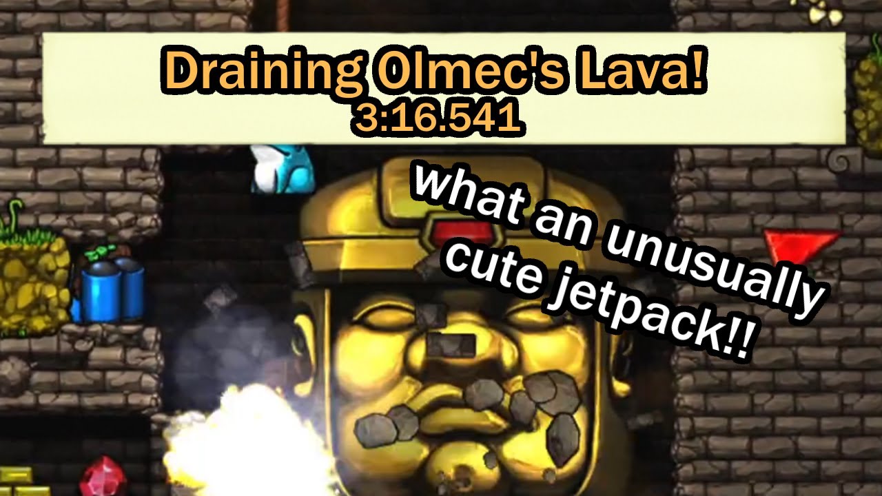 Two Jetpacks, One Dream: No Lava!!! (Draining Olmec Speedrun)