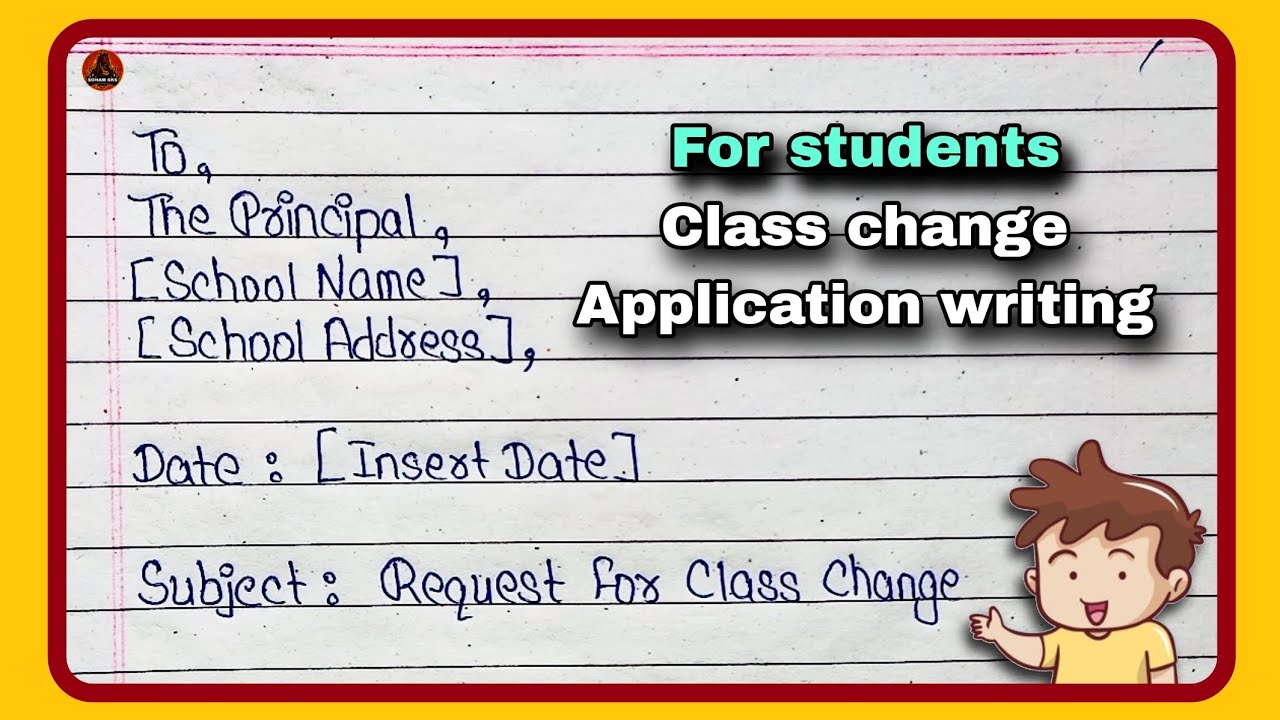 Application for Class change | How to write an application for class change
