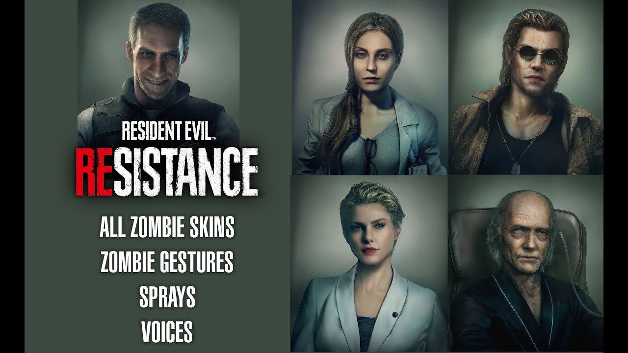 Resident Evil Resistance All Mastermind Voices Zombie Skins Equipments Gesture Sprays【バイオハザードレジスタンス】