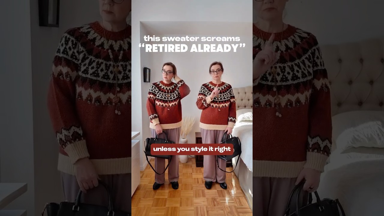 How to make your old Nordic sweater look current and elevated: ✔️ Swap your old pants for modern,