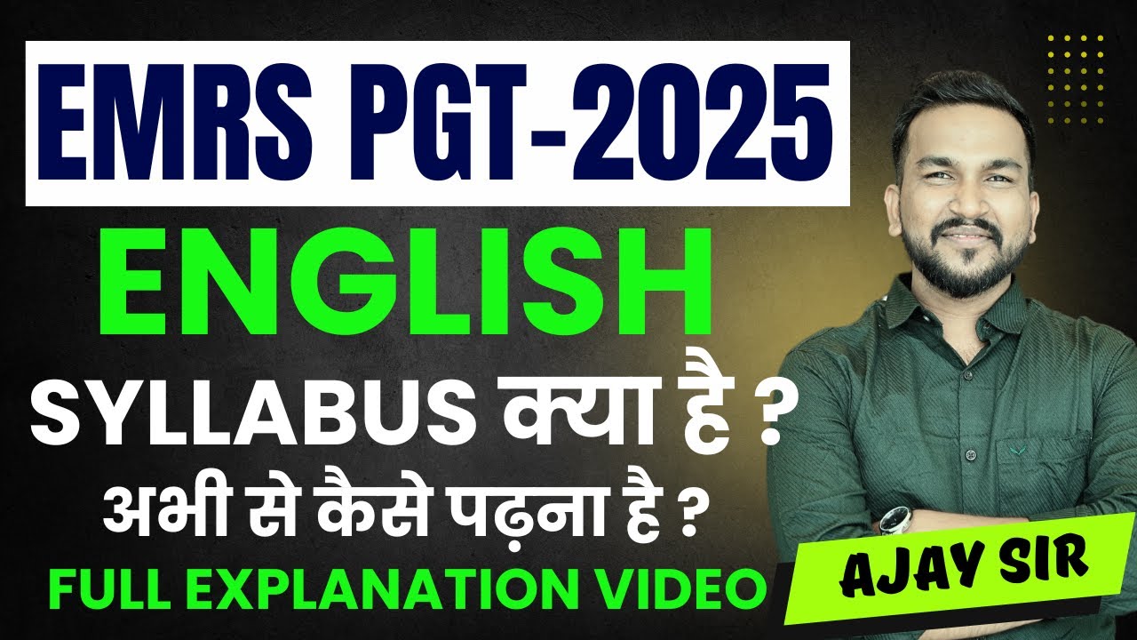 EMRS PGT English Syllabus 2025 📘 | Complete Topic-Wise Breakdown + Exam Pattern & Best Books