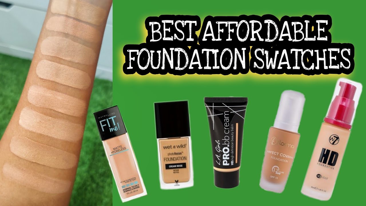 BEST AFFORDABLE FOUNDATIONS - MY SHADES 💕 Swatches of my Affordable Foundations from Drugstore 💕