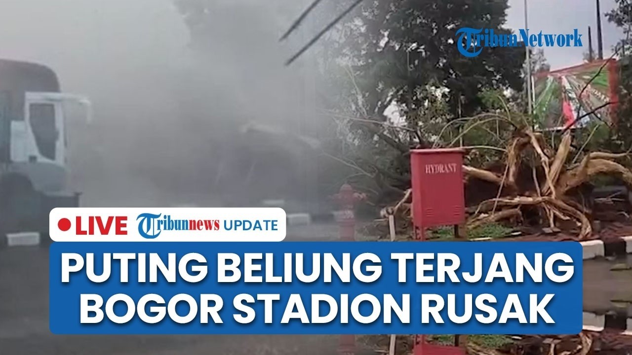 🔴Detik-detik Puting Beliung Terjang Kawasan Bogor, Atap Stadion hingga Videotron Ambruk