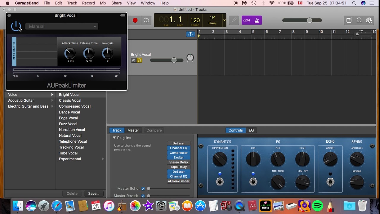 How to find AU PEAK LIMITER