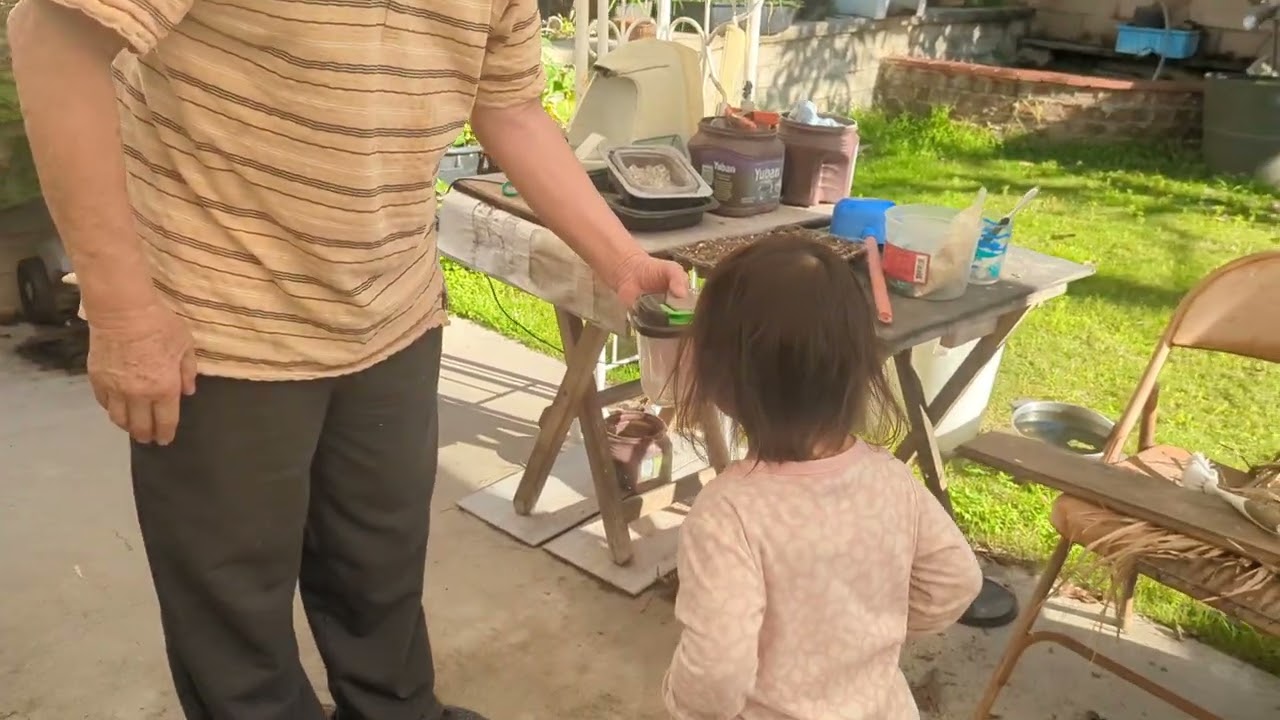 Hanging out at Grandparent's house, Yehyeh caught a lizard Feb. 22, 2024 #aarysgigi