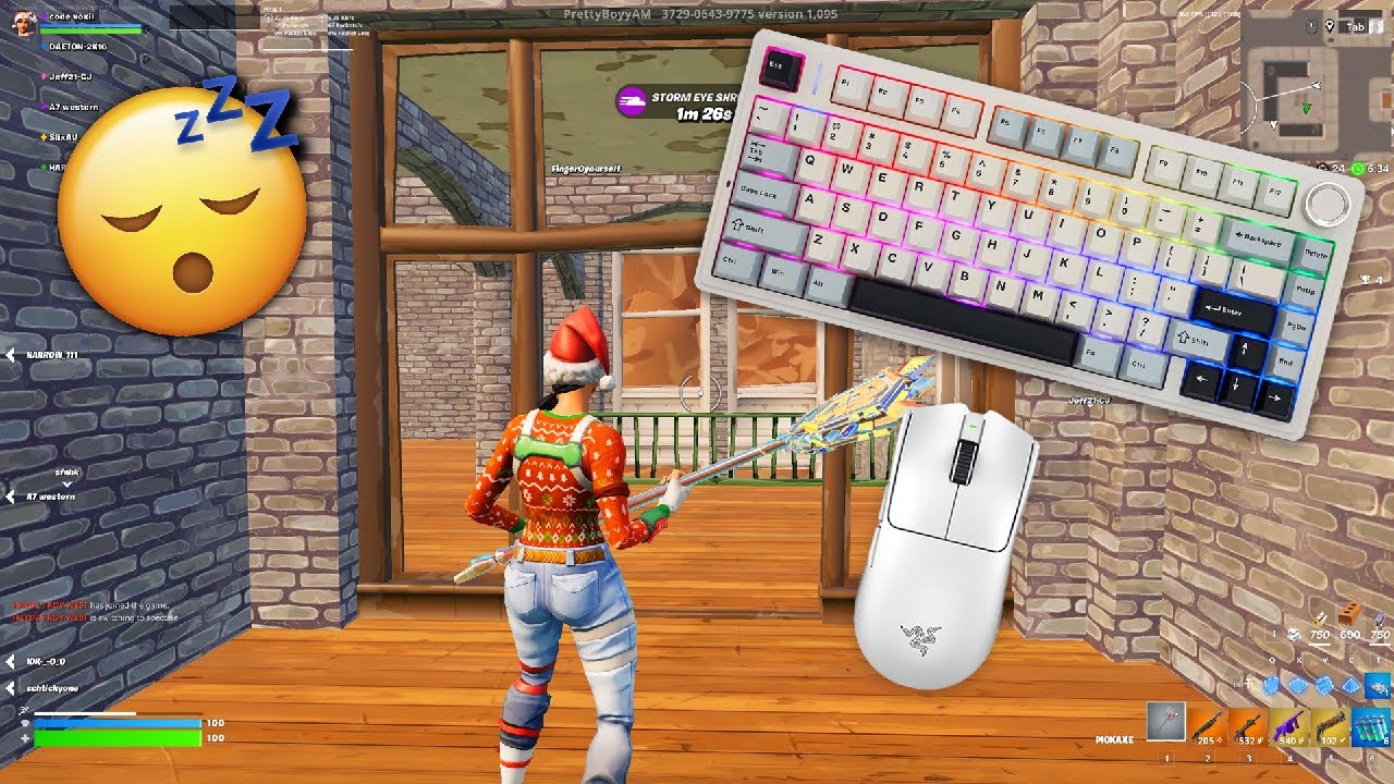 AULA F75 ASMR 😴 Fortnite Keyboard Sounds Gameplay 240FPS 4K
