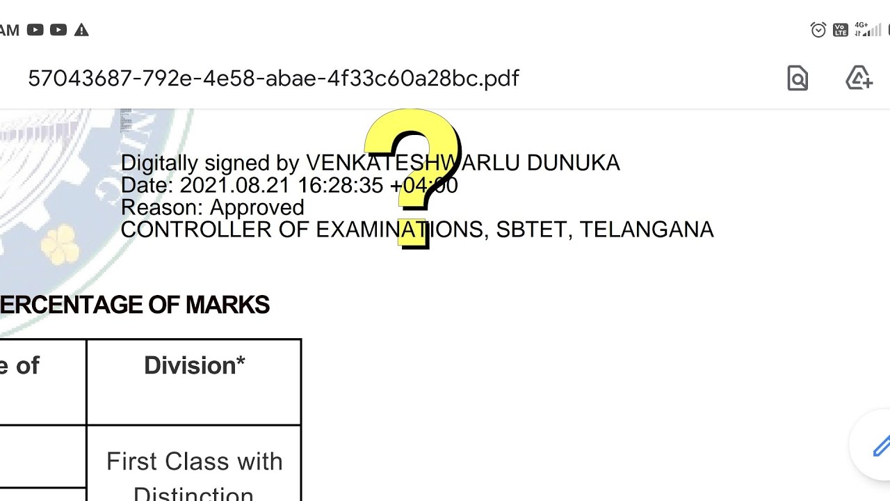 TS ECET 2021 | Diploma Interim Certificate Signature Validation Process