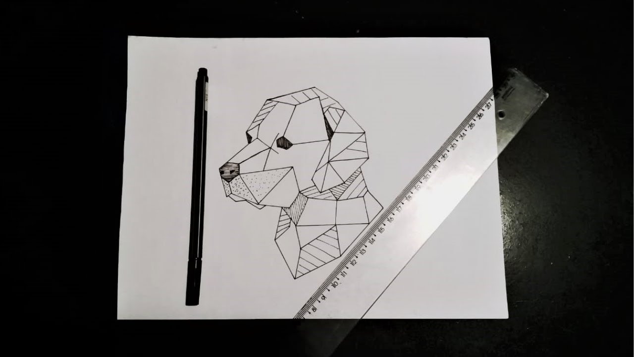 Como Fazer Desenho Geométrico de um Cachorro - How to Draw a Dog's Geometric Design