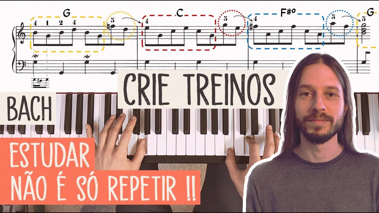Crie treinos no seu estudo | exemplo Bach, pequeno prelúdio em Dó maior