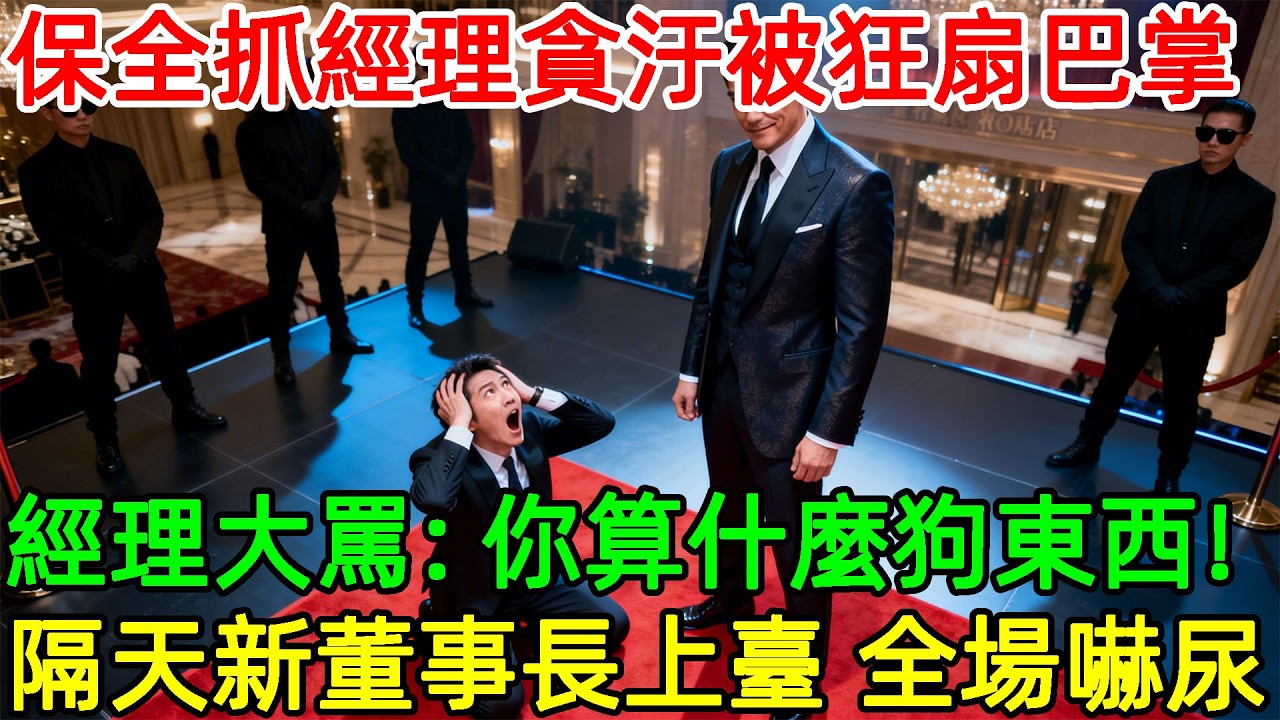 新保全抓經理貪汙被狂扇巴掌，主管大罵：你算什麼狗東西！隔天新任董事長上臺，全場嚇尿。#情感#故事#正能量#故事频道#故事分享