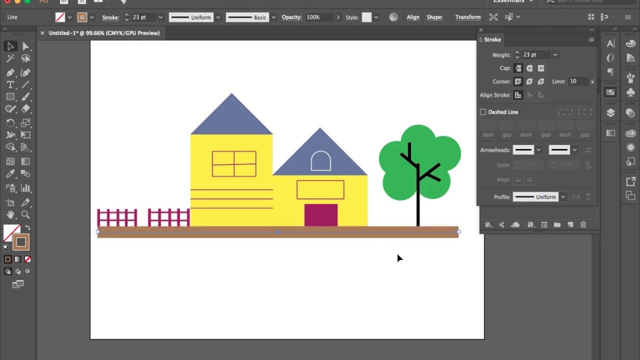Adobe Illustrator CC the Line Segment Tool