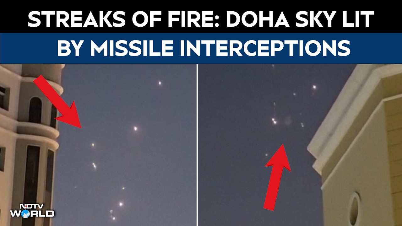 Iran Attacks Qatar | Doha Skies Flash With Missile Interceptions After Iran Launches Fresh Strikes