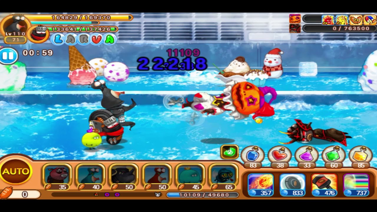 Larva Heroes Rainbow Warrior All 3 Tier Boss Challenge (Gameplay)