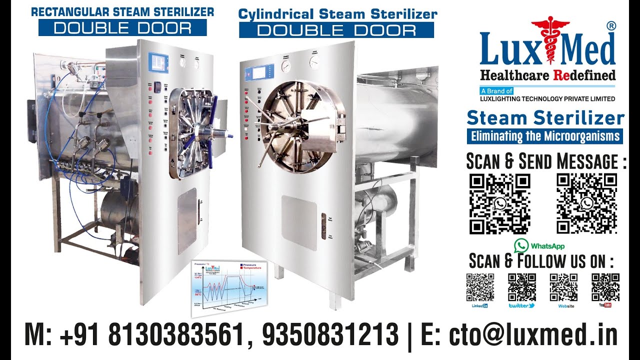 LuxMed&reg; Steam sterilizers, CSSD Rectangular Steam Sterilizer, Rectangular Horizontal Autoclave.