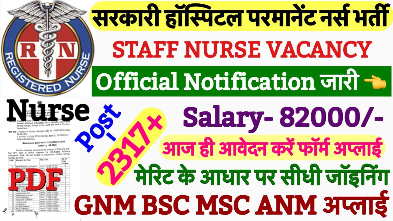 Permanent Nursing Officer Vacancy 2026💥MPESB Staff Nurse Vacancy 2026💥RRB Staff Nurse Vacancy 2026