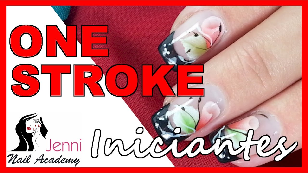 ONE STROKE - Nail Art - Unhas Decoradas - Botao de Rosa Passo a Passo #Parte 2