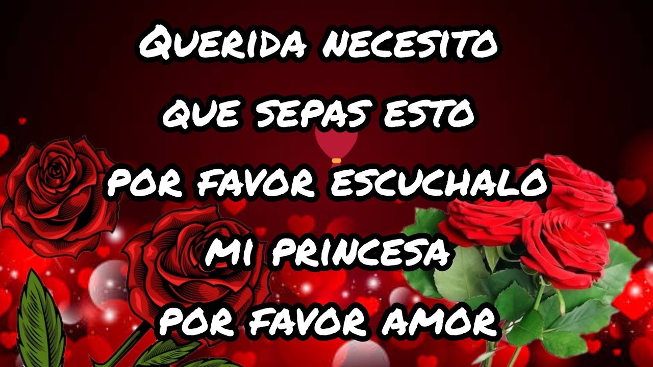 Querida necesito que sepas esto por favor escuchalo mi princesa por favor amor
