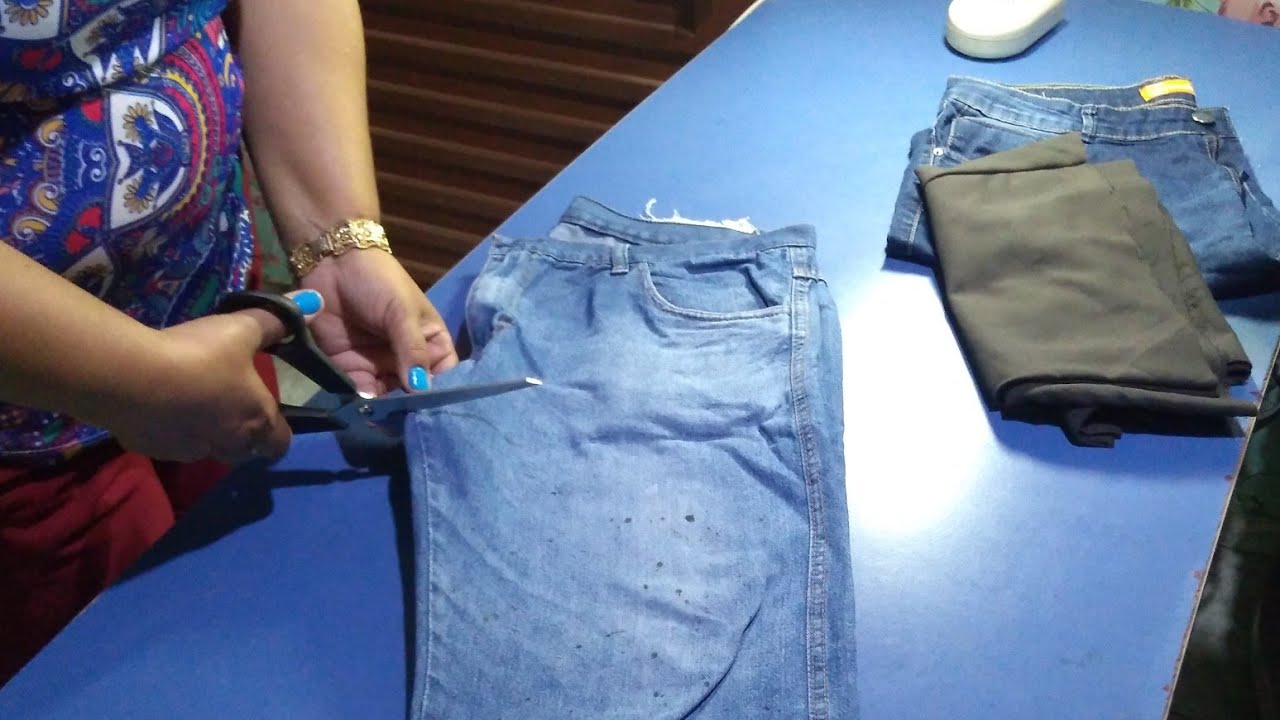 COMO EU CORTO CALÇAS JEANS USADAS PARA BASE DE TAPETES #VIDEO1