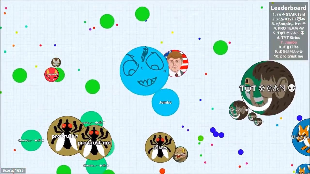 Agar.io - Jumbo VS DONALD TRUMP | Last Man Standing ( Solo Agario Gameplay )