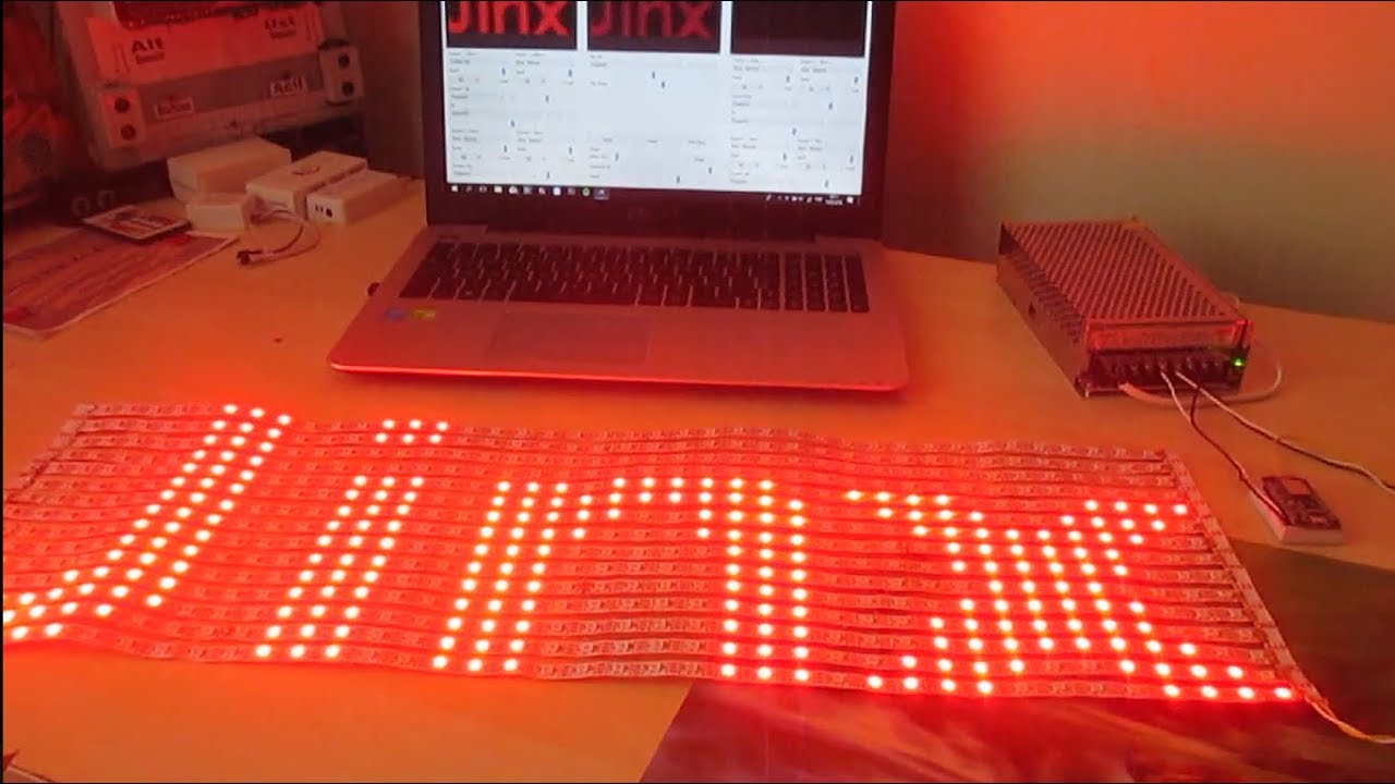 TPM2.NET-WS2812B-JİNX! LED-ESP8266 NODEMCU AMİCA-600 PİXEL MATRİX CONTROL