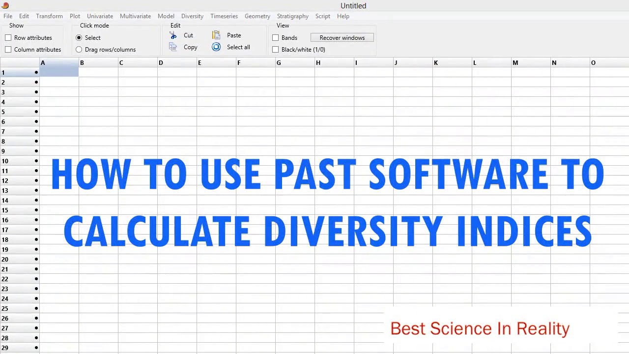 How to use Past software to determine diversity indices.