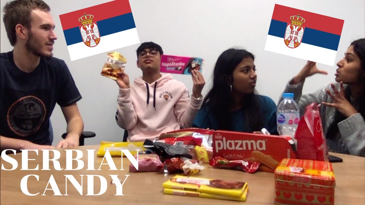 BRITISH STUDENTS TRYING SERBIAN CANDY!!