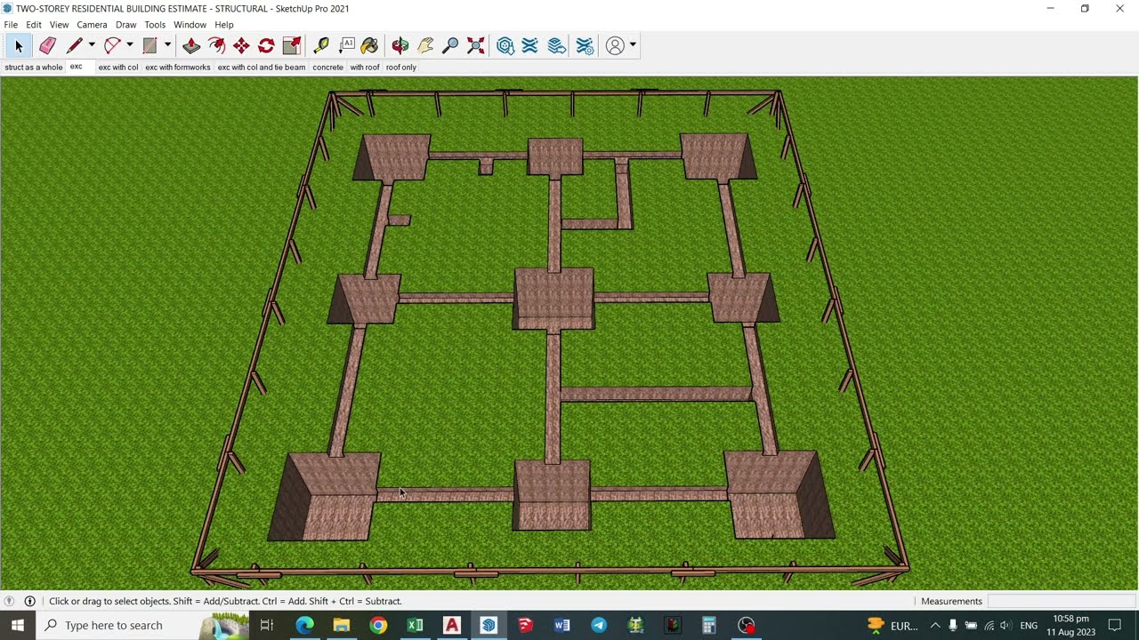 Part 4 (Excavation) Estimate Tutorial of Two-Storey Residential Building