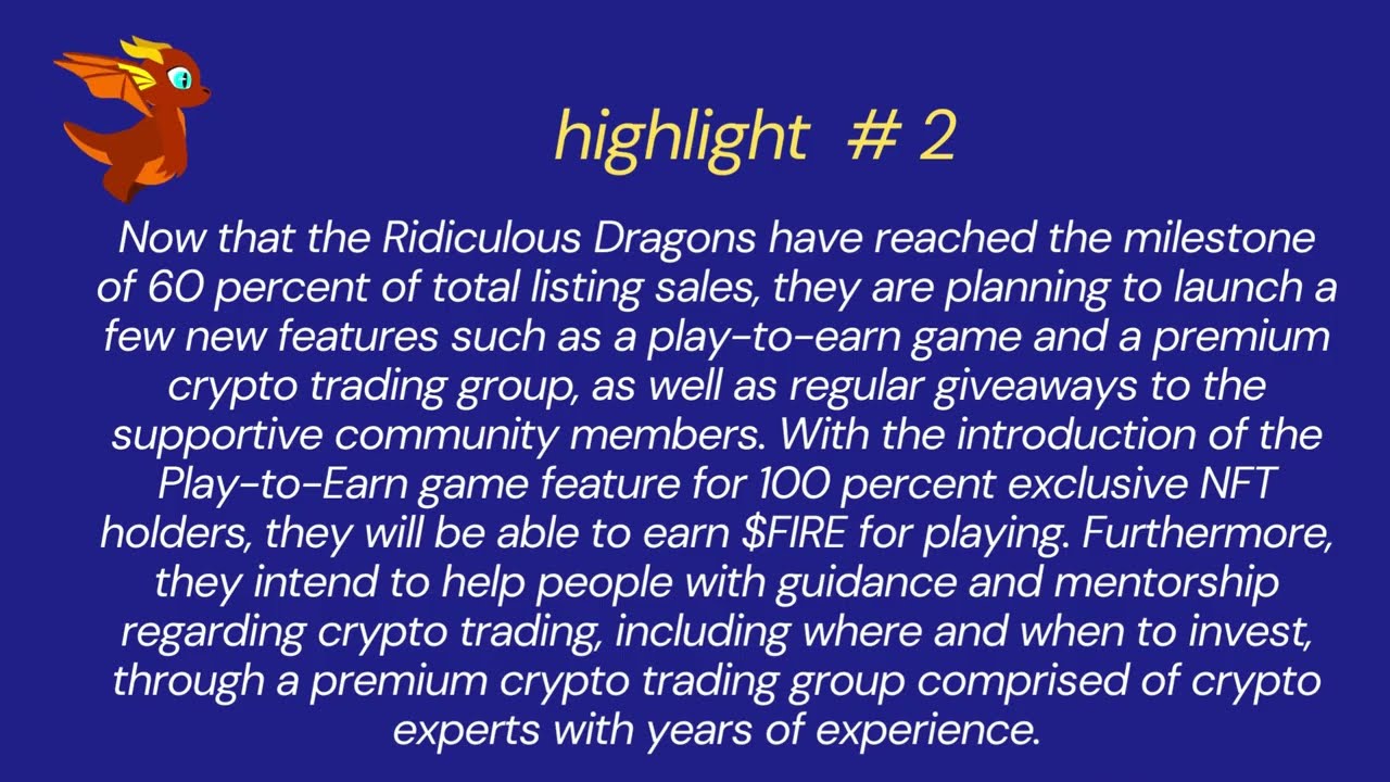 Ridiculous Dragons creates a buzz in the NFT sgment with 60% of stocks sold out in 5 days||Metaverse