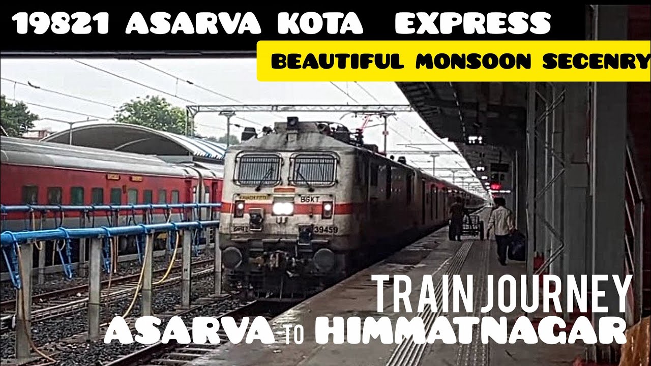 19821Asarva - Himatnagar Train journey( Asarva kota express)|LHB Flat wheel sound special | 