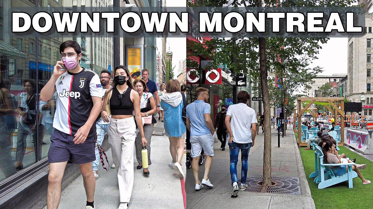 Downtown Montreal's Famous Saint-Catherine Street Walk (July 2021)