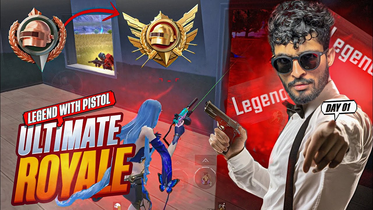 Legend with Pistol in Ultimate Royale😱 | Day 1🔥 Vanguard to Legend | FalinStar Gaming | PUBG MOBILE