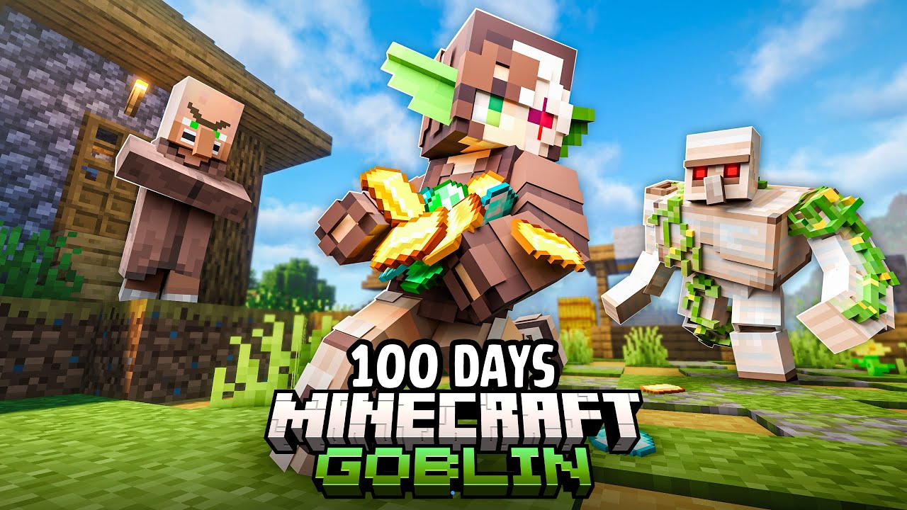 I Spent 100 Days as a GOBLIN in a Fantasy Minecraft World!