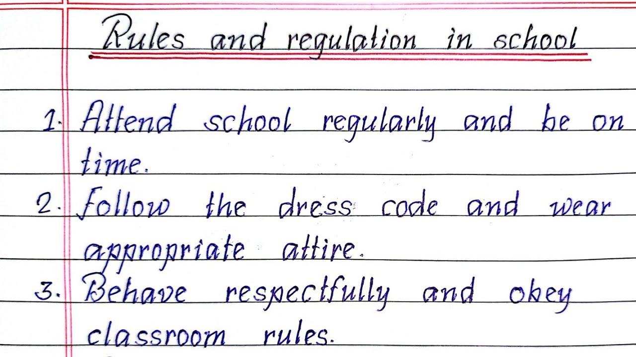 Rules and Regulation in School | Writeology TV