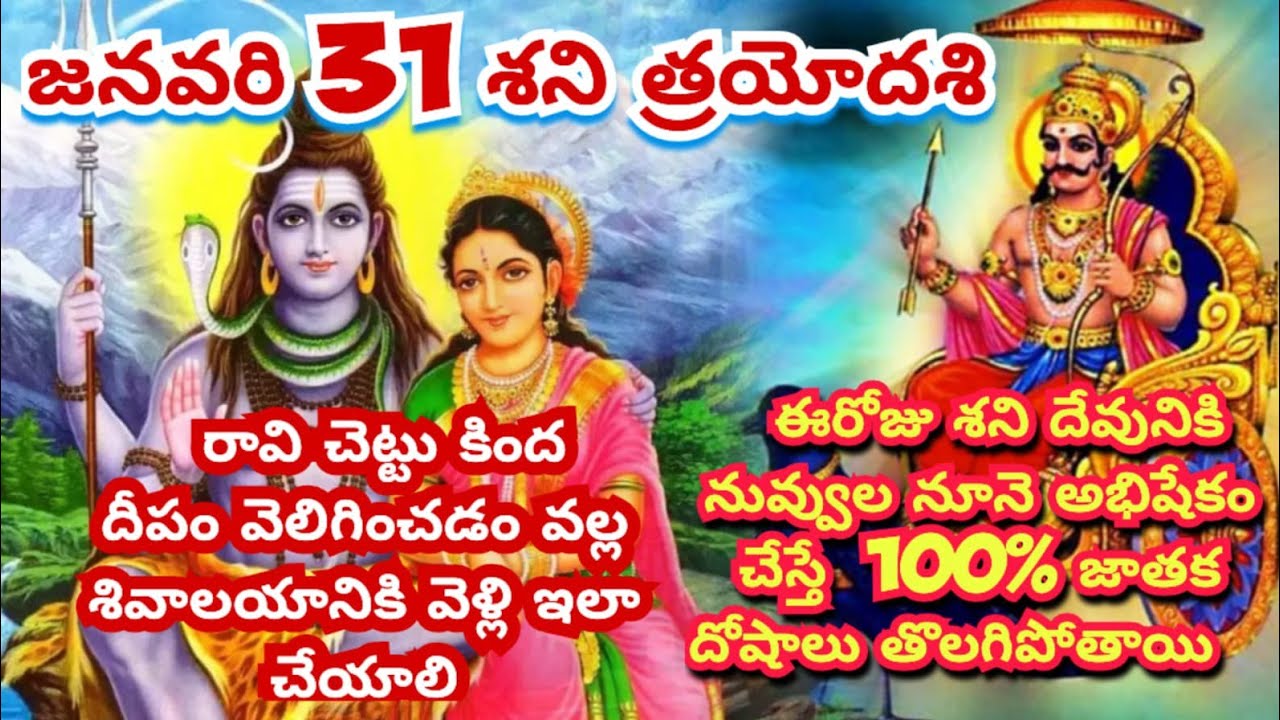 జనవరి31 శనిత్రయోదశి|విశిష్టమైనది|శని దేవునికి నువ్వుల నూనెతో అభిషేకం చేస్తే 100% దోషాలు తొలగిపోతాయి