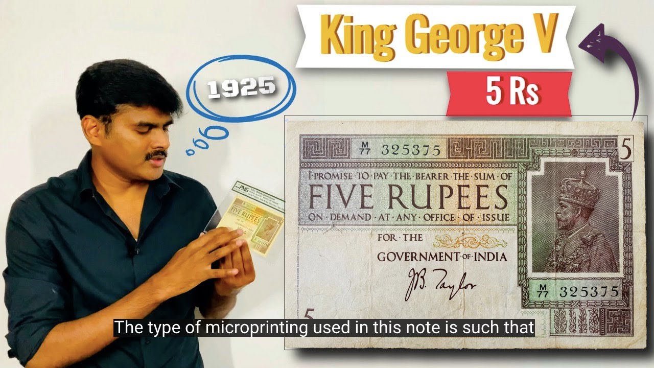 5 Rs - George V British India Note - History, Design & Watermark | English Subtitles