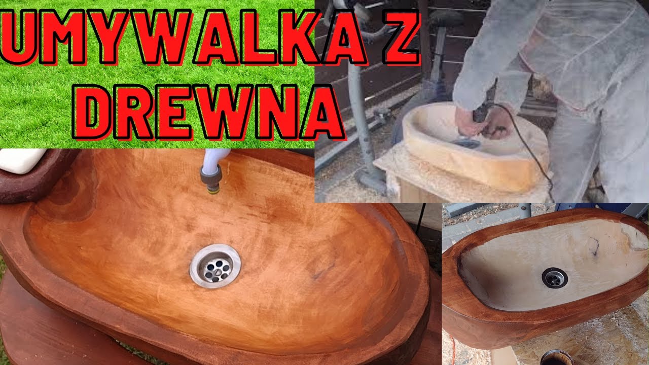 jak zrobić  umywalkę -zlew z drewna do ogrodu i nie tylko