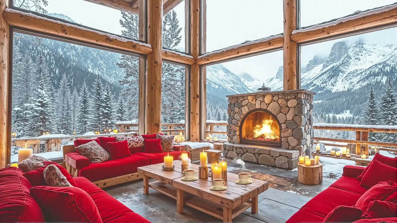 Soft Winter Jazz Floating Through a Wooden Lodge – A Peaceful Escape for the Senses ❄🎶