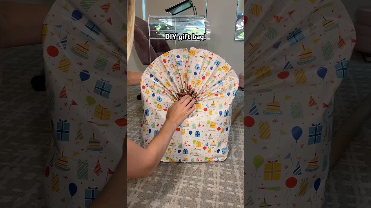 DIY gift bag! How to wrap an oddly shaped gift!