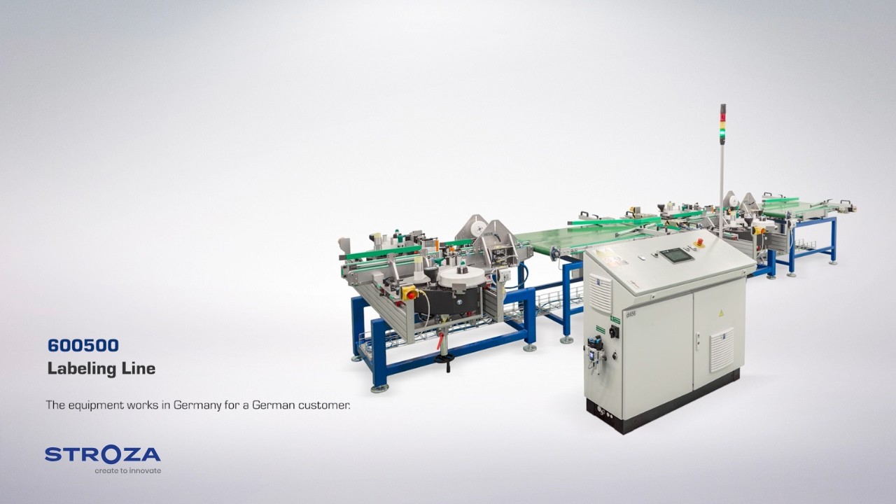 Labeling line for cardboard boxes | Realization 56000 | STROZA