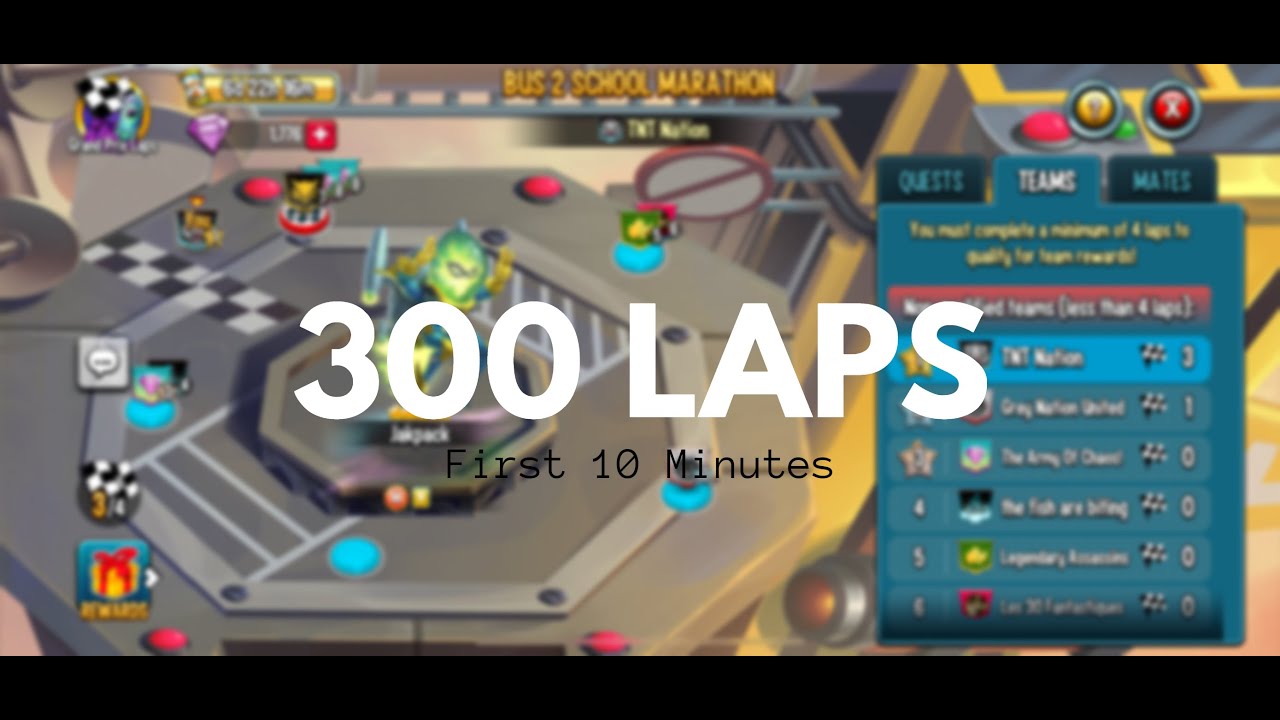 300 Laps Racing | Monster Legends | First 10 Minutes | Bus 2 School Marathon/Race