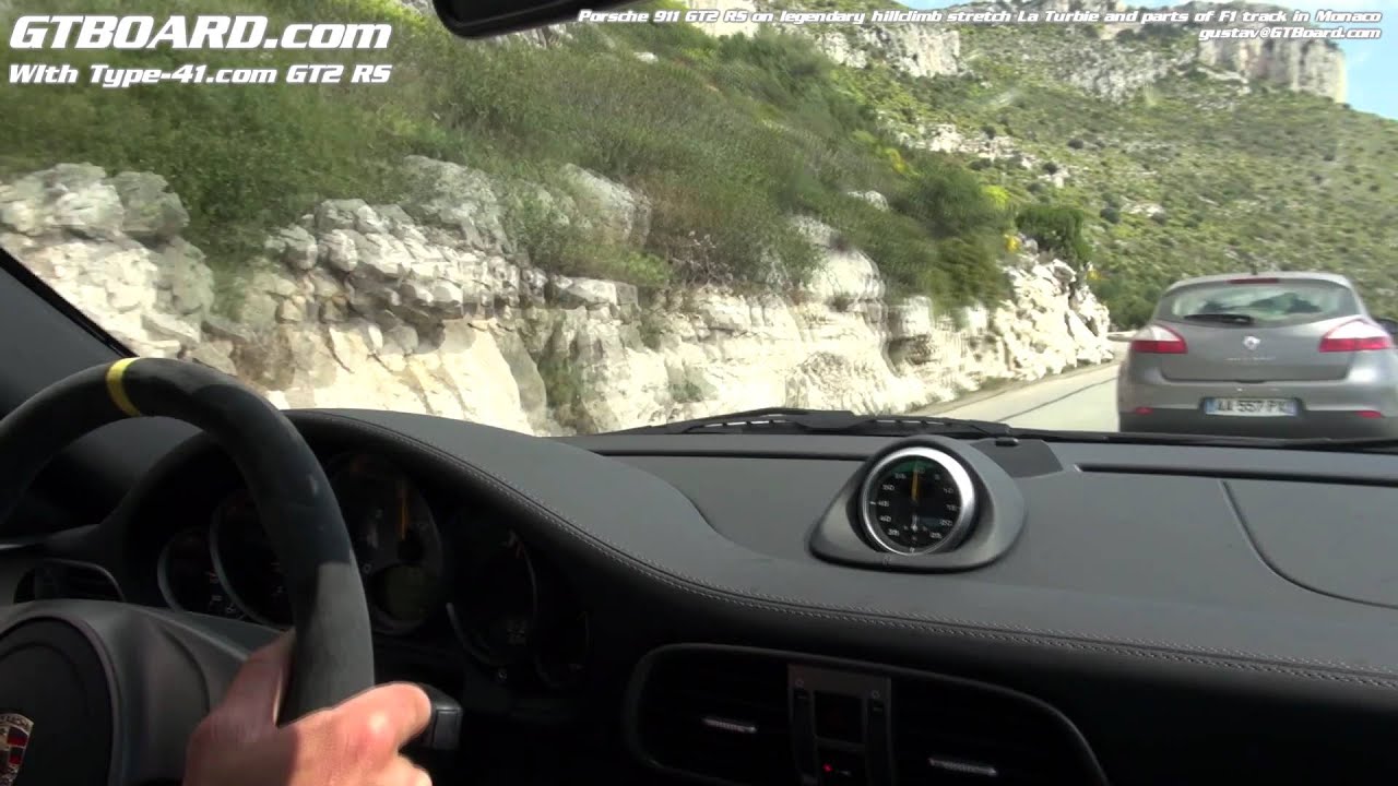 Porsche 911 GT2 RS in La Turbie and Casino in Monte Carlo, Monaco (F1 stretch)