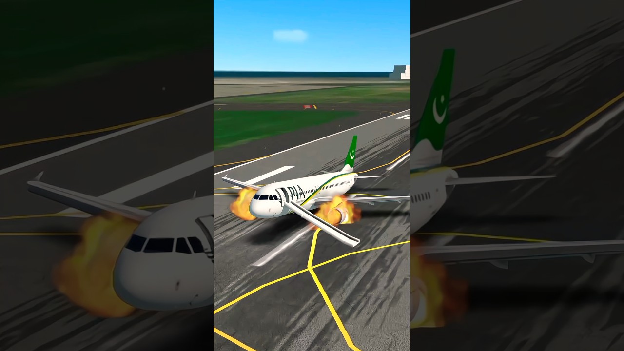 PIA A320 Belly Landing #crash #emergency #pakistan #aviation #avgeek #flightsimulator #landing #a320