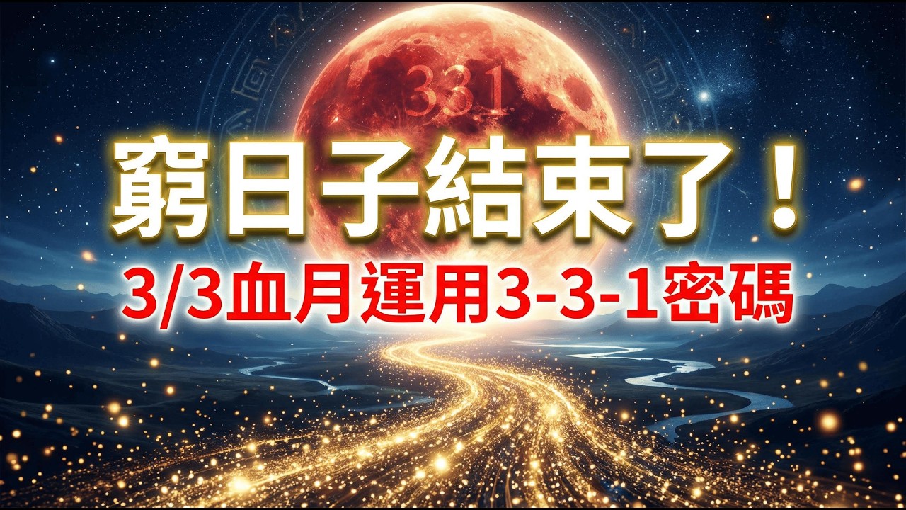 窮不是命，是頻率錯了！運用3/3血月清理力量，執行3-3-1密碼三步驟，重塑財富容器。別讓九年一次機會溜走，開啟你的2026高維財富人生。【宸辰的分享天地】