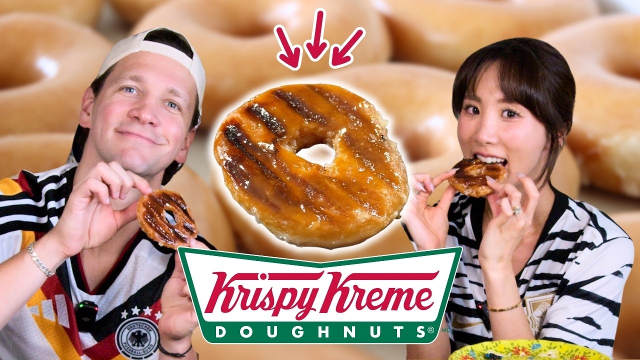 Пробую вирусные ХРУСТЯЩИЕ пончики Krispy Kreme! 🍩 | YB vs. ЕДА