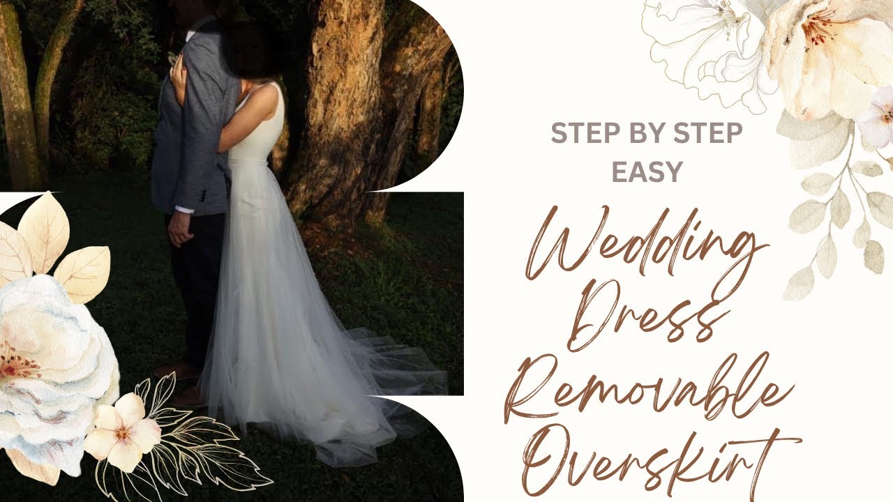 Easy DIY Wedding Dress Removable Overskirt #weddingdiy #weddingdress #diy #weddingdress