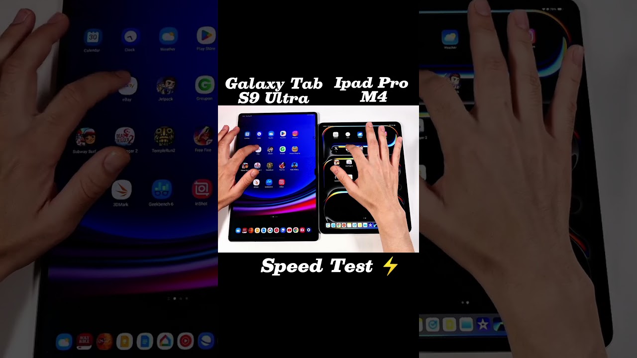 iPad Pro M4 vs Galaxy Tab S9 Ultra Speed Test - The Winner is SHOCKING!#shorts