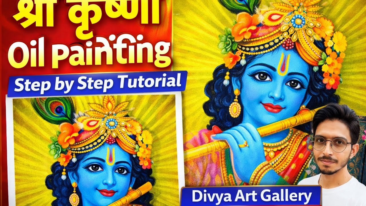 ❤️ राधे-कृष्णा ❤️Shri Krishna Oil Painting Step by Step | Easy for Beginners