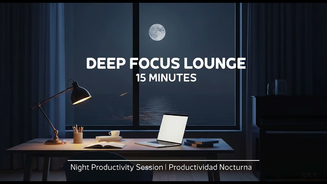 Deep Focus Lounge – 15 Minutes Night Productivity Music for Study & Work