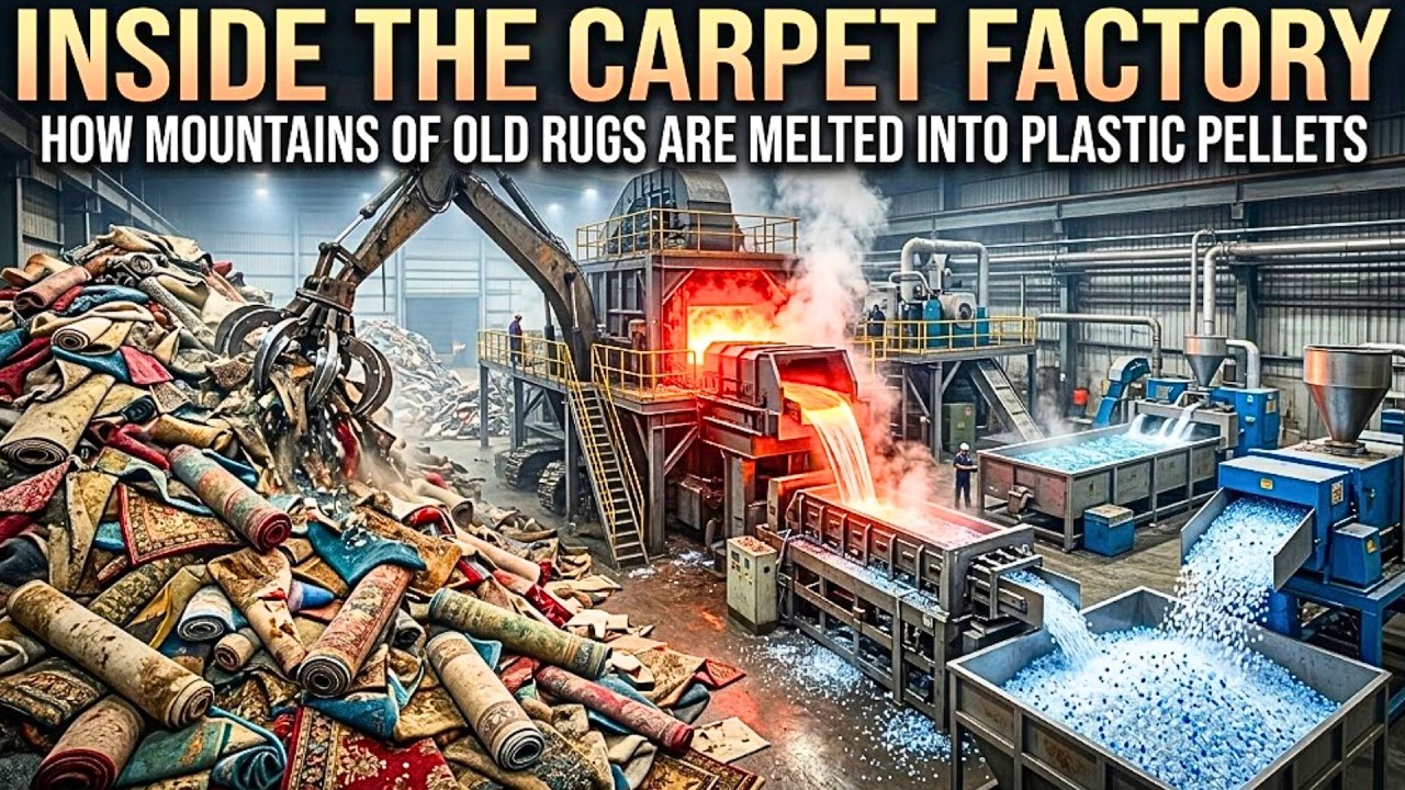 Inside the Carpet Factory – How Mountains of Old Rugs Are Melted Into Plastic Pellets