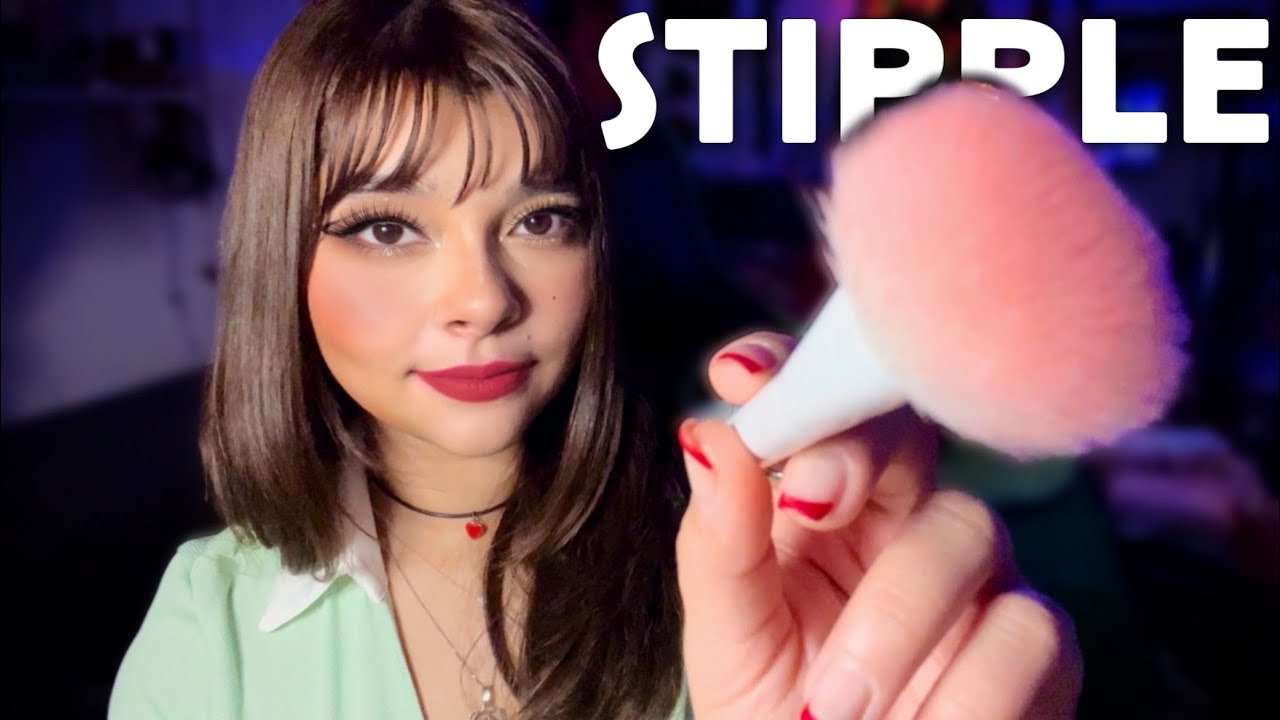 ASMR l Stippling You To Sleep 😴☁️ (Stipple, Brush, Calm Music)